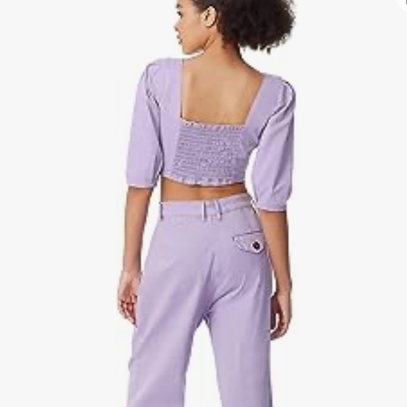 NWT Circus NY Women's Smocked Back Puff Short Sleeve Crop Top - Picture 2 of 11